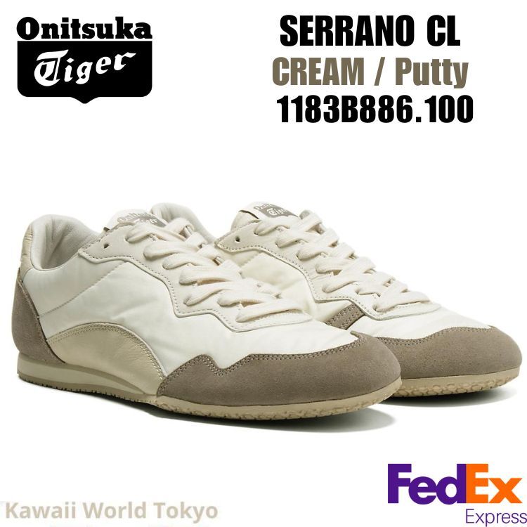 オニツカタイガー SERRANO CL CREAM/PUTTY Onitsuka Tiger SERRANO CL Cream x Putty Unisex Sneaker US