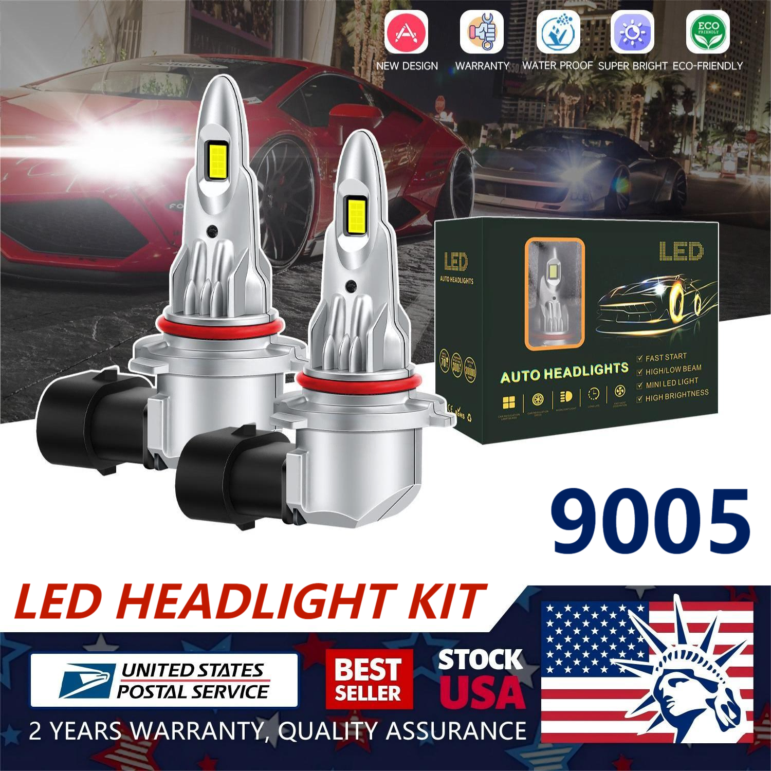 HB3 LED Headlight Bulb Car High Beam Kit 6000K White For 2015-2021 Ford F-150