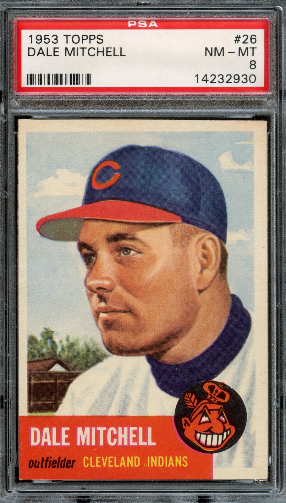 BB - 1953 Topps - #26 - Dale Mitchell - PSA 8 - NM-MT