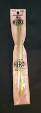 HERO ~ Size # Anodized Gold Tone Aluminum Double Point Knitting Needles 7" Long