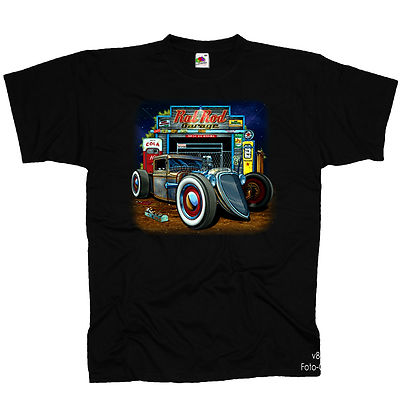 * T-Shirt Vintage Hot Rod Rockabilly Chop Garage  V8 Speed Shop Oldtimer *1105