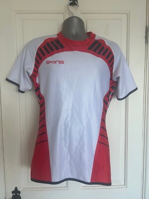 Skins Herren weiß & rot Rugby Trikot - neu - alle Größen