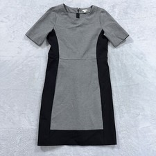 J.CREW Dress Womens 4 Bodycon Career Gray Black Stretch