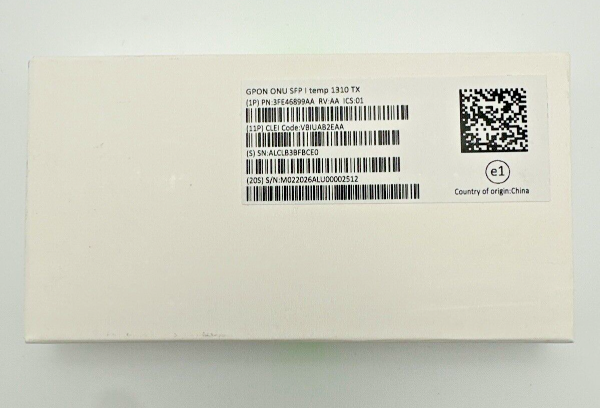 Nokia | 3FE46899AAAA | GPON ONU SFP 1310 TX Transceiver Nokia | 3FE46899AAAA | GPON ONU SFP 1310 TX Transceiver
