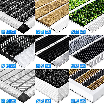 Fußmatte Edelstahl Alumatte Eingangsmatte Türmatte PVC 88 x 55 cm Fußmatte Edelstahl Alumatte Eingangsmatte Türmatte PVC 88 x 55 cm