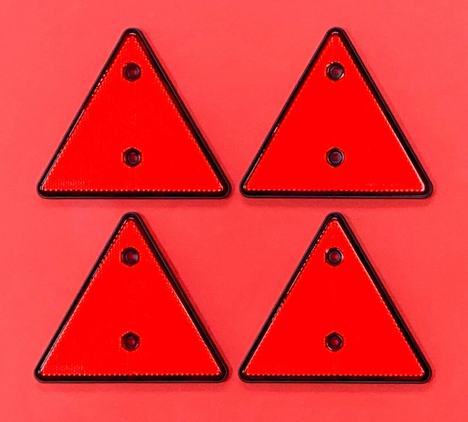 4 x Red Triangle Reflectors for Trailers, Caravans, LightBoards ""NEW""