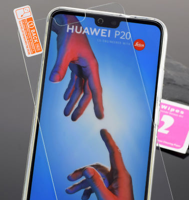 Silikon Tasche Handytasche Hülle Handyhülle Silicon Case +9H Glas für Huawei P20