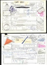 Belgium 1968-73 stamps on 5 postal deliveries Railway Stamps used