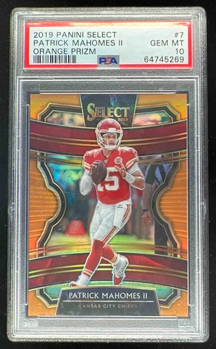 2019 Panini Select Orange Prizm #7 Patrick Mahomes II Concourse /49 PSA 10