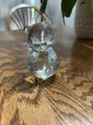 Vintage Fenton Art Glass Crystal Bear Figurine with Blue Heart