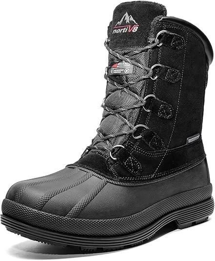 NORTIV 8 Men's Snow Boots Insulated Waterproof Winter Outdoor Work size 9.5 UK