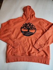 Timberland Orange Youth Xl Hooded Sweatshirt Black Decal