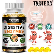 Gut Health Supplement Digestive Ease Gas Enzymes Bloating Relief 60/120 Capsules