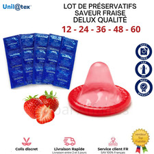Lot Préservatifs Fraise Unilatex Norme CE, Capote lubrifiée, Livraison Rapide