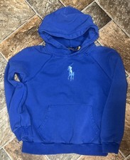 Polo Ralph Lauren Big Pony Hoodie Faded Blue Youth Large Preloved