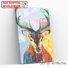 Abstract Deer Paint by Numbers Canvas Art Draw Artist Painting Oil Wall