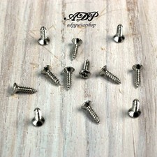 12 Fender size Nickel screws 3 x 12mm for Pickguard, control plate, jackplate..