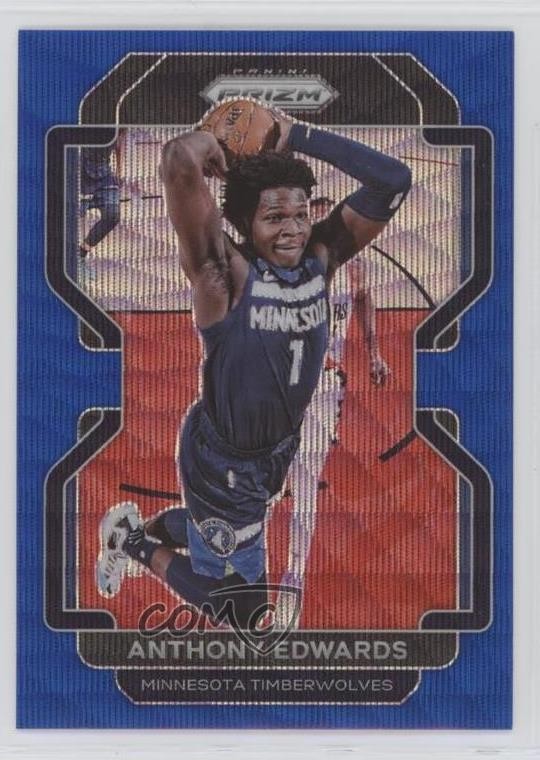 2021-22 Panini Prizm Blue Wave Prizm Anthony Edwards #37 17hw