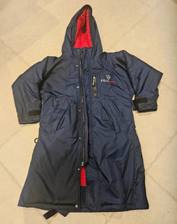 Kids Equidry Navy Equest Jacket/Coat Red Fleece Lining Full Zip Pockets Age 6 8