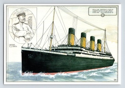Versand: R.M.S. Titanic. Captain E. J. Smith. Unbespielte Bernstein Postkarte.