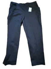 Croft & Barrow Women's  straight midrise Pull On  Pants black size 16W short NWT