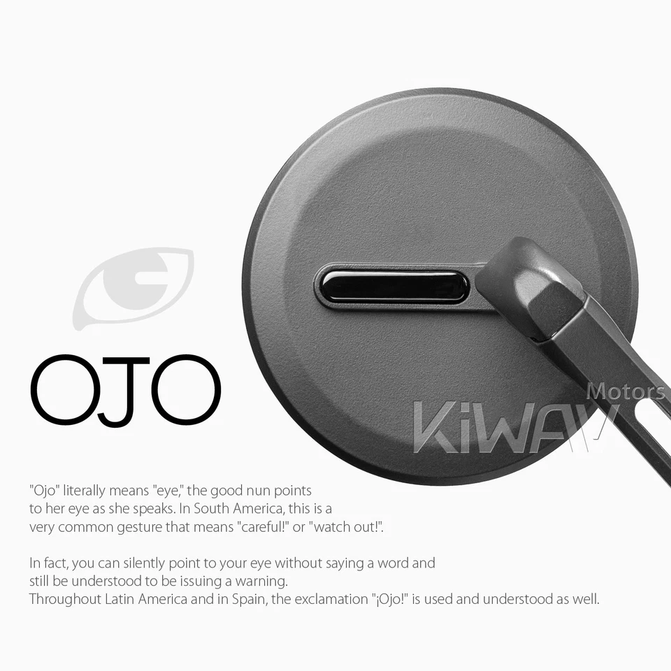 Espejos retrovisores de extremo de barra delgada OJO redondos negros para Vespa Gran Turismo 125/200 ('03~) Foto 4 de 4