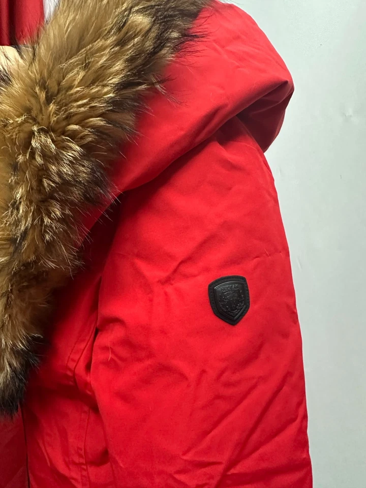 Auténtica parka de plumón para mujer Rudsak Montreal de piel, color rojo, talla XL, nueva Foto 2 de 4
