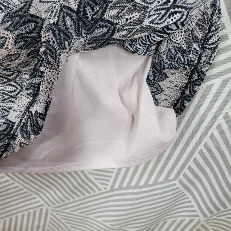 Vestido Camisa Studio One Talla Grande 18W Geométrico Midi Capas Elastizado Largo Rosa Foto 4 de 4