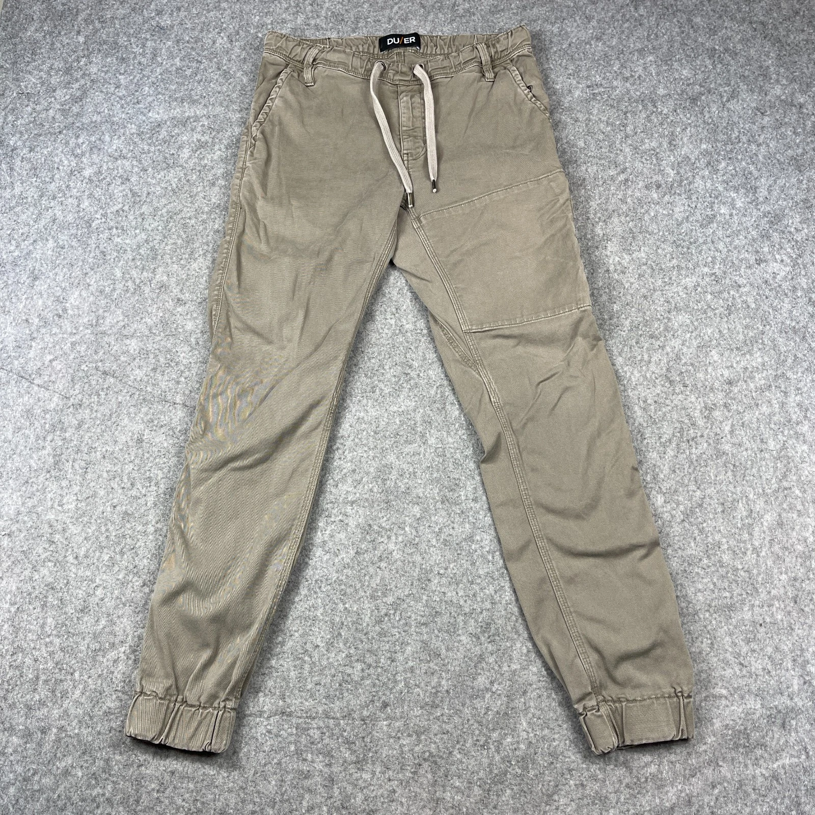 DUER Pants Mens 30 X 29 Beige T2X Slim Fit Stretch Joggers