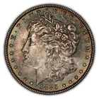 1885 $1 Morgan Silver Dollar - Neon Target Toning - BU - SKU-D3384