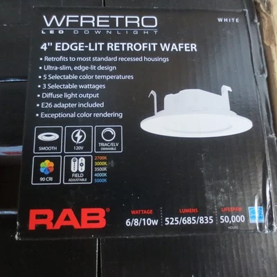 RAB WFRETRO4 4'' RETRO WAFER 6/8/10 - 6 OR 12