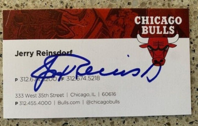 Chicago Bulls Owner JERRY REINSDORF Signed Autographed Business Card HOF 2016 #2