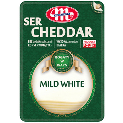 5900512904146 Mlekovita Ser Cheddar Mild White plastry 300g 