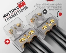 Car Battery Terminals Clamp Post 1/0 2 4 8 GA AWG Gauge Positive Negative Ports/