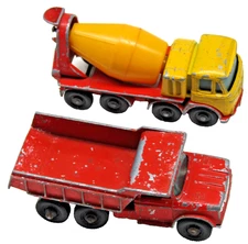Vintage Matchbox Lesney Trucks Foden 1966 Concrete Red 1966-1968 Dodge Dumper