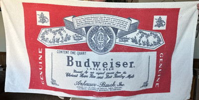 Vtg Budweiser Anheuser-Busch  Advertising Promotional Beach Towel Franco *Flaws