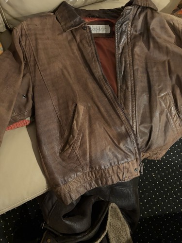 Men's Leather Bomber Jacket. Andrew.  Mark