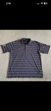 Nike Shirt Mens XL Dri-Fit UV Striped Short Sleeve Polo Collared Stretch Blue