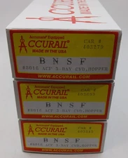 Accurail 8016 HO Burlington Santa Fe ACF 3-Bay CVD Hopper Kit 3 pk