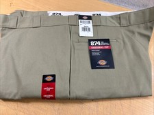 Dickies 874 Pants Men's 52x32 Original Fit Khaki Work Wrinkle Resistant 6355 