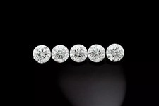 2 Ct Natural White Diamond Round Cut 5 mm 5 Pcs VVS1 D Grade IDGL Certified D1