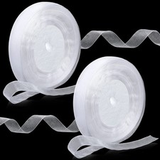 98 Yards 5/8 Inch White Sheer Organza Ribbon for Gifts Wrapping Organza Satin Ch