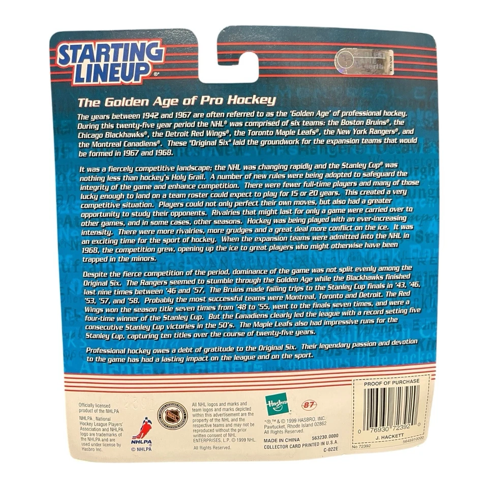 Jeff Hackett Starting Lineup 1999-2000 NHL Hockey Figure - Image 2 of 2