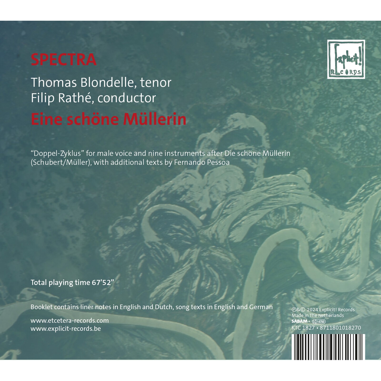 KTC1827 Thomas Blondelle, Spectra E Filip Rathe Una Bella Mullerin CD