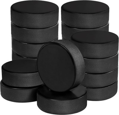 18 Pack Ice Hockey Pucks with 3 Reusable Mesh Bag, Official Regulation, Diameter