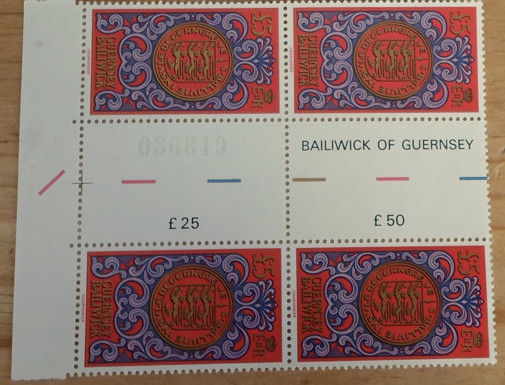 Stamps Guernsey high value block