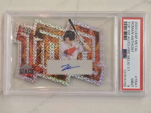 2024 Leaf Metal ROMAN ANTHONY Top 100 Die-Cut Auto Fire Mojo 1/1 PSA 9