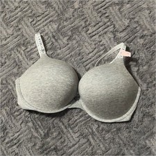 Victoria's Secret Gray Bra 38D Adjustable Strap Padded Underwired