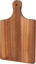 Acacia Wood Serving Board with Handle, Small Size 11" x 8"- 7.7 Square 
