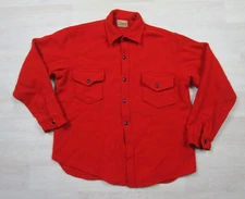 Vintage Chippewa Woolen Mills Red Wool Shirt Jacket (L) Hunting Workwear 1960s